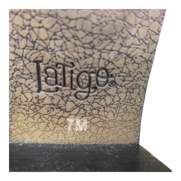 Latigo DOSA  Black Suede Ankle Boots with Silver and Gunmetal Studs -Size 7 - Picture 8 of 10